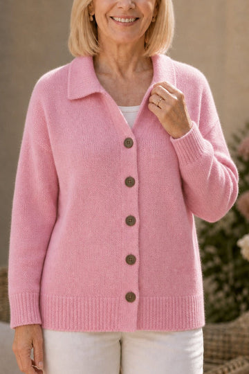 Knit Collared Button Down Cardigan