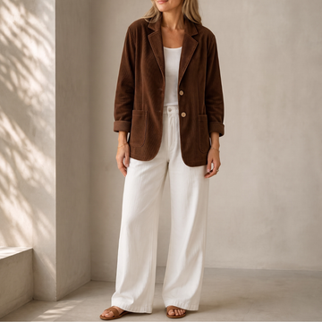Notch Collar Corduroy Blazer