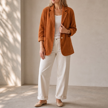 Notch Collar Corduroy Blazer