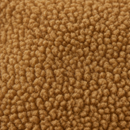 Close up of the camel sherpa fleece pile