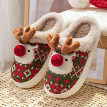 Reindeer Plush House Slippers
