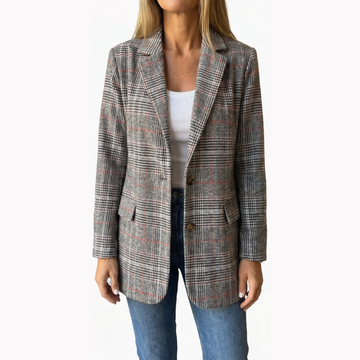 Relaxed Plaid Lapel Blazer