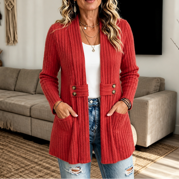 Ribbed Knit Peplum Cardigan