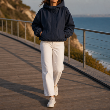 Sculpted Balloon Hem Windbreaker