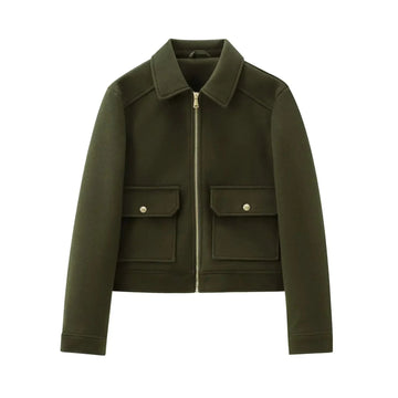 Wool Blend Zip Jacket