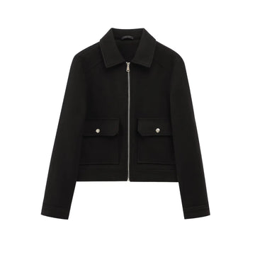 Wool Blend Zip Jacket