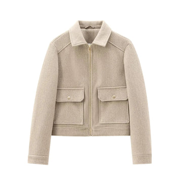 Wool Blend Zip Jacket