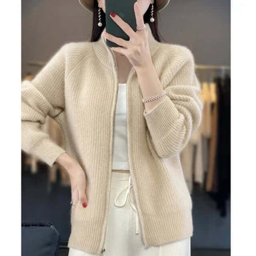 Zip Front Knit Cardigan